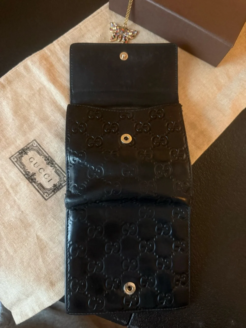 Gucci Guccissima Heart French Flap Wallet - Picture 8 of 16